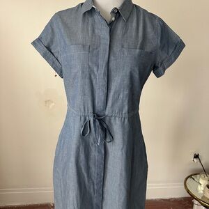Barbour women's shirt dress  Sleeve with plaid placket Denim Dress 8 US